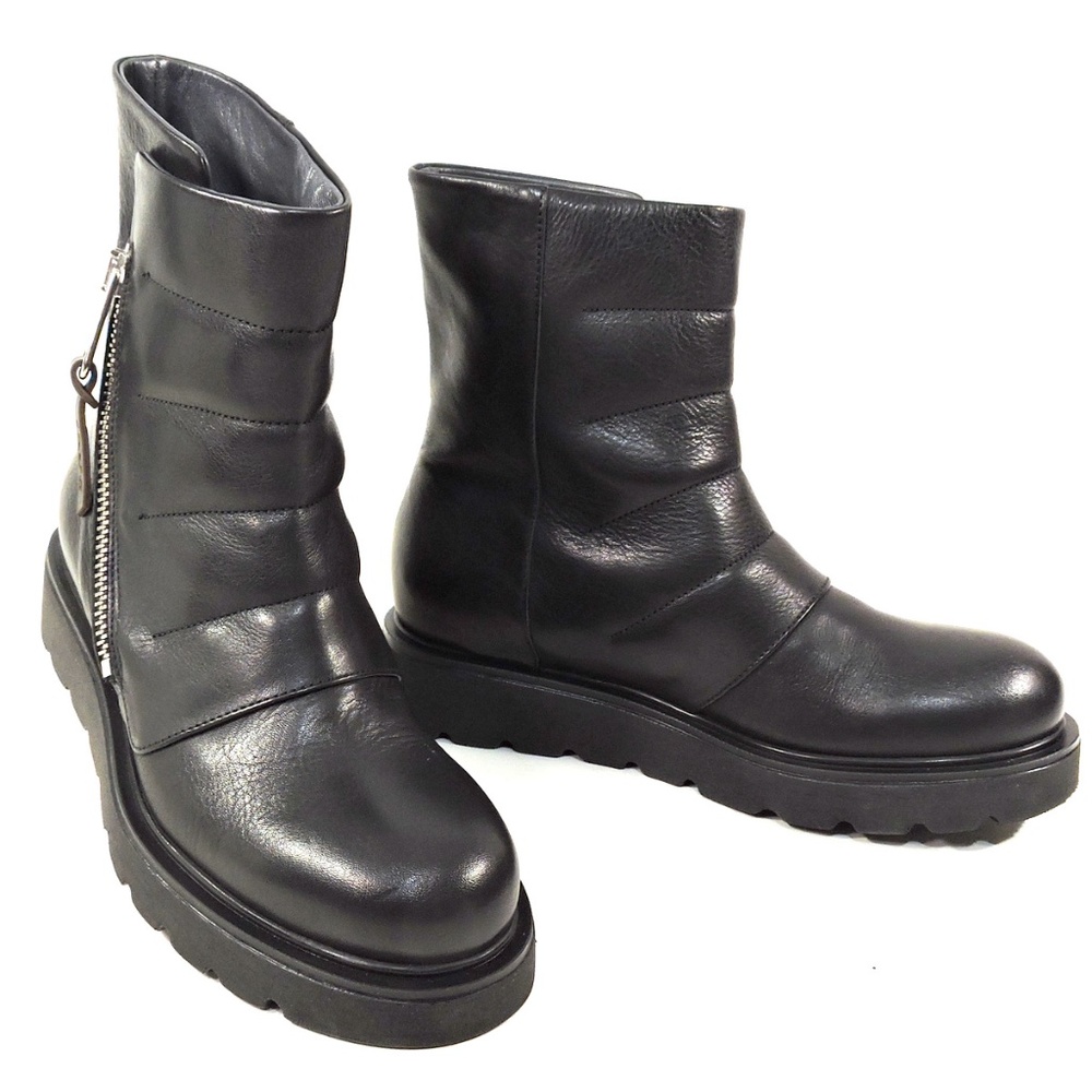 IXOS 🇮🇹 WOMEN'S BLACK SOFT LEATHER WINTER FASHION ANKLE BOOTIE